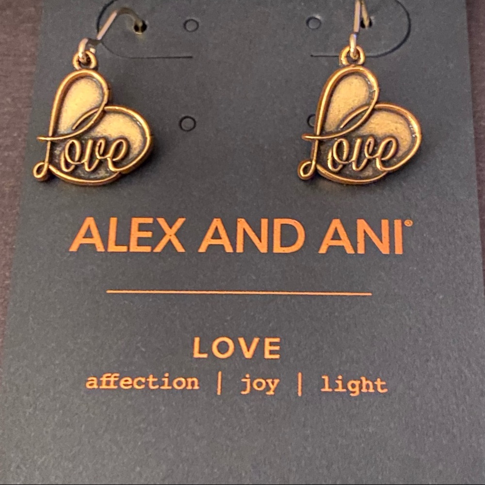 ALEX AND ANI LOVE HOOK EARRINGS